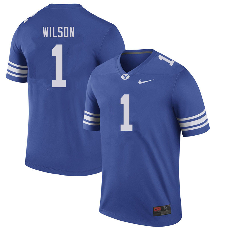 Men #1 Zach Wilson BYU Cougars College Football Jerseys Sale-Royal - Click Image to Close